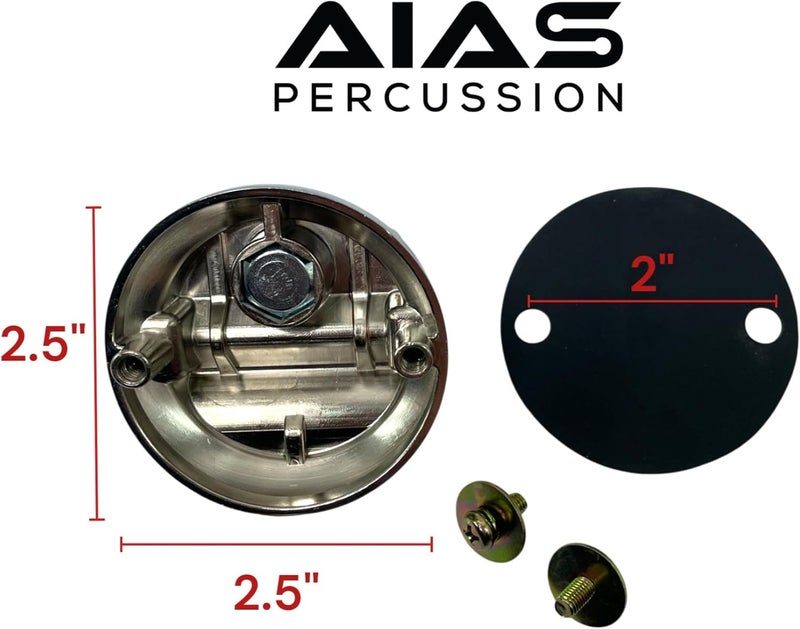 AIAS Chrome Floor Tom Mount Bracket – 3 Pack Drum Leg Mounts with 50mm Spacing and 9.5mm–12.7mm Rod Compatibility - Image 2